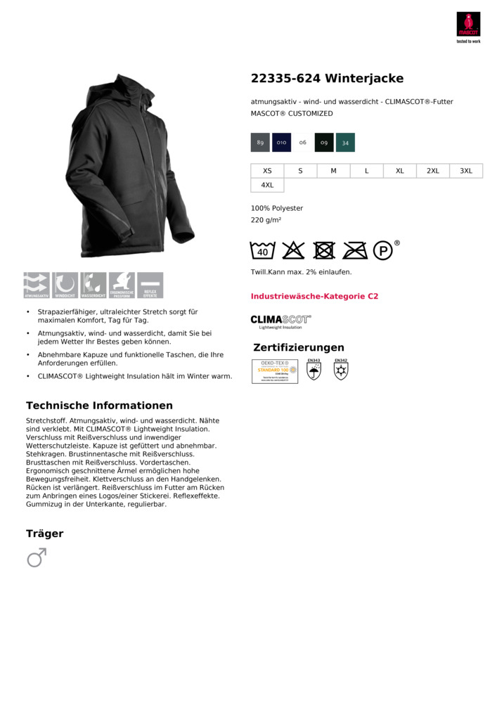 Datenblatt Zertifikat