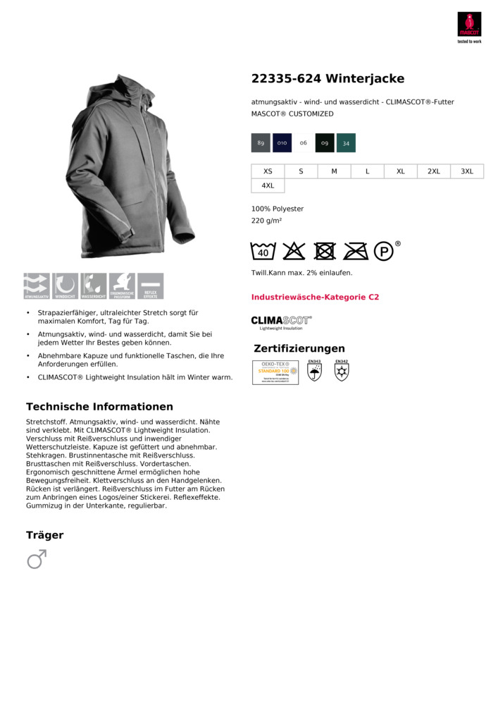 Datenblatt Zertifikat