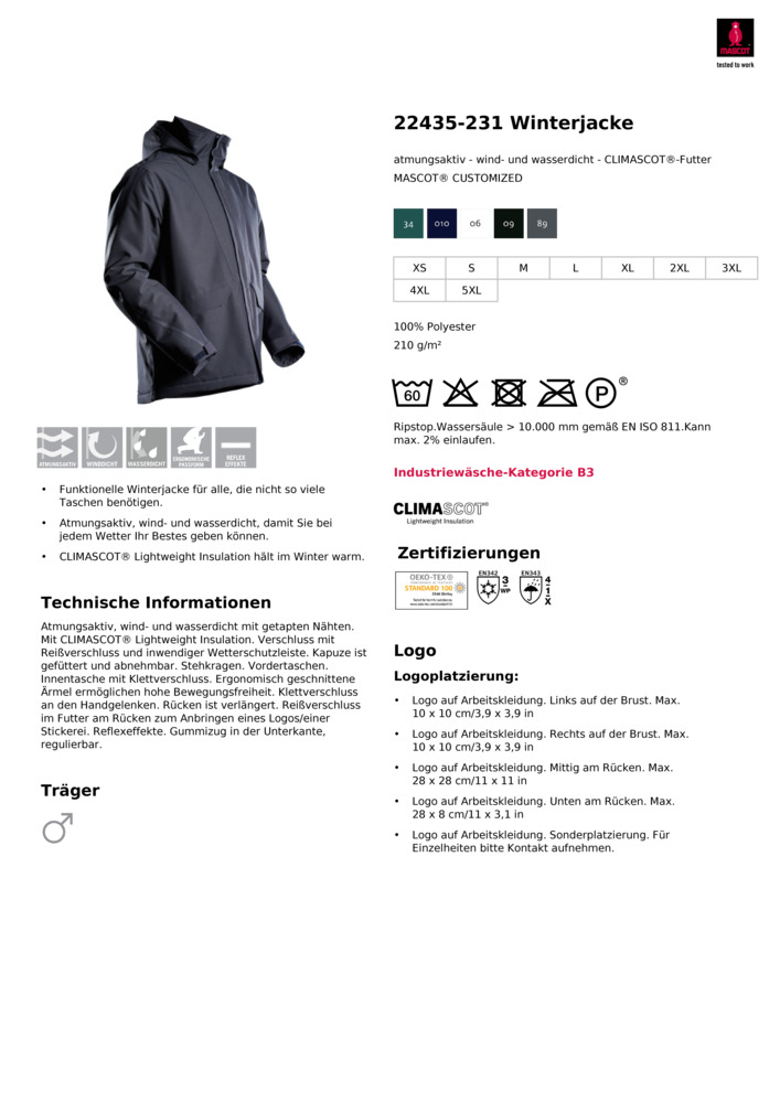 Datenblatt Zertifikat