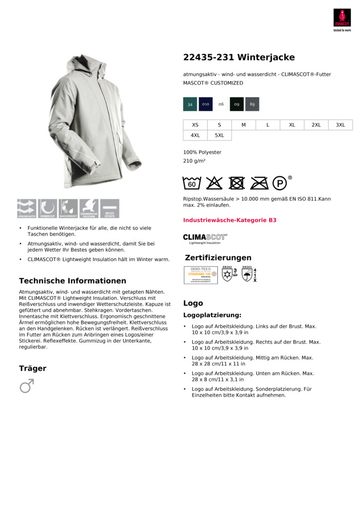 Datenblatt Zertifikat