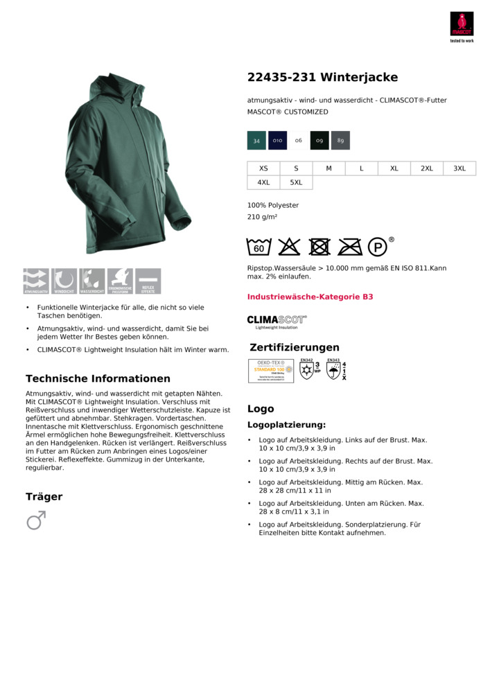 Datenblatt Zertifikat