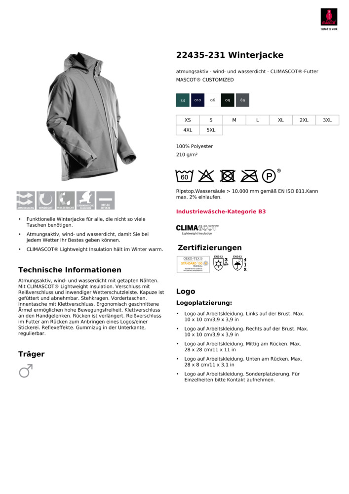 Datenblatt Zertifikat