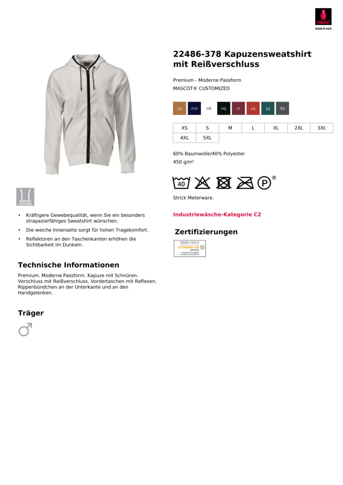 Datenblatt Zertifikat