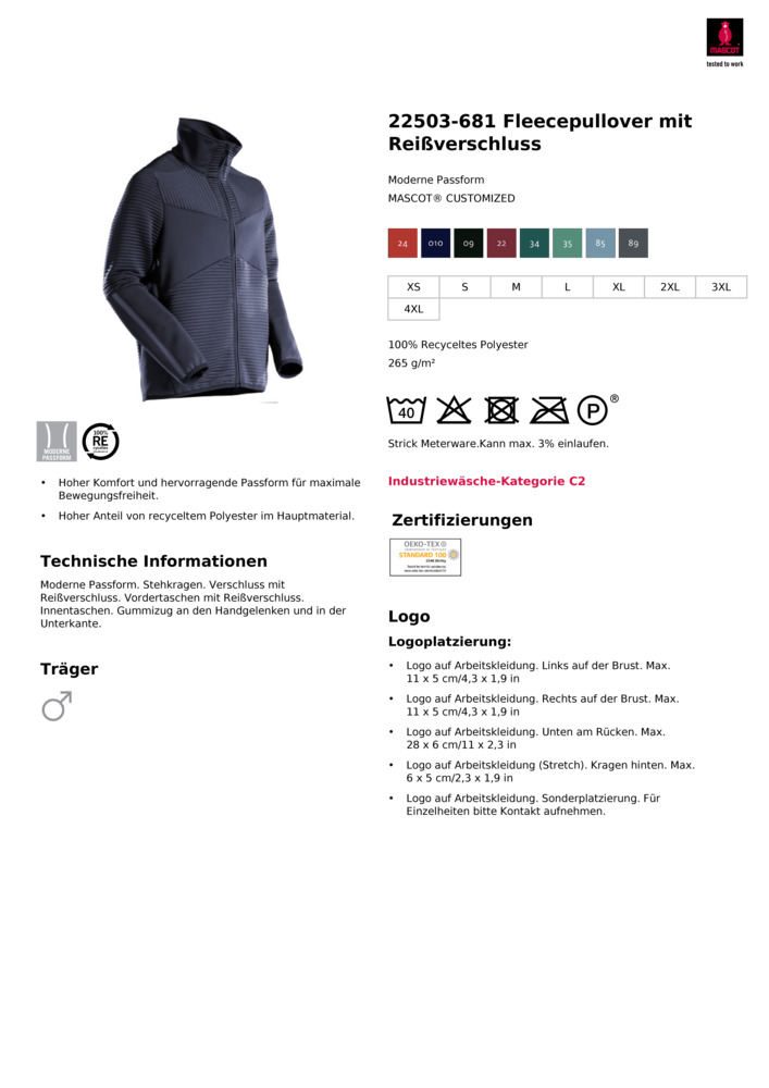 Datenblatt Zertifikat