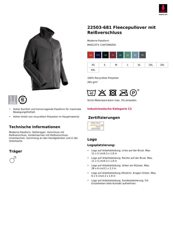 Datenblatt Zertifikat