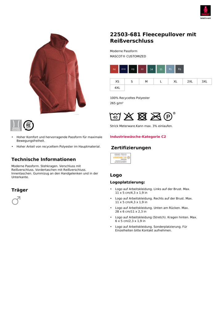 Datenblatt Zertifikat