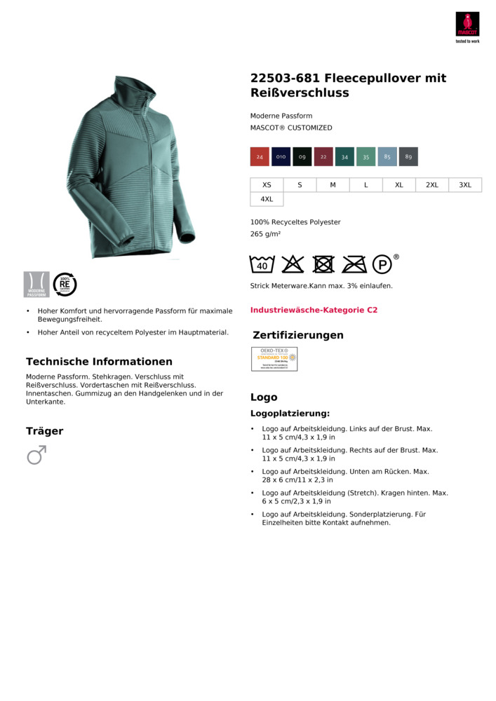 Datenblatt Zertifikat