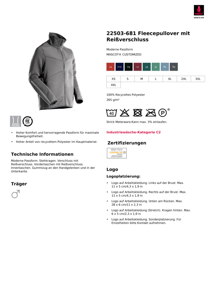 Datenblatt Zertifikat