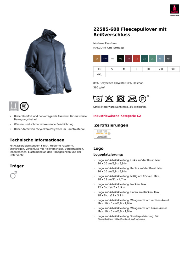 Datenblatt Zertifikat