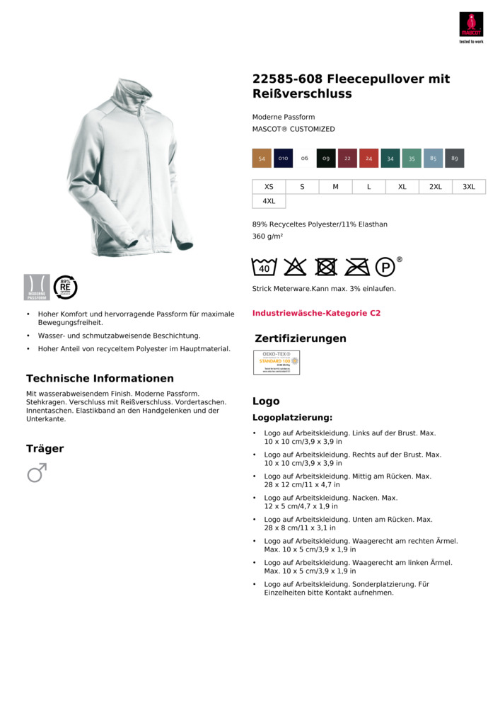 Datenblatt Zertifikat