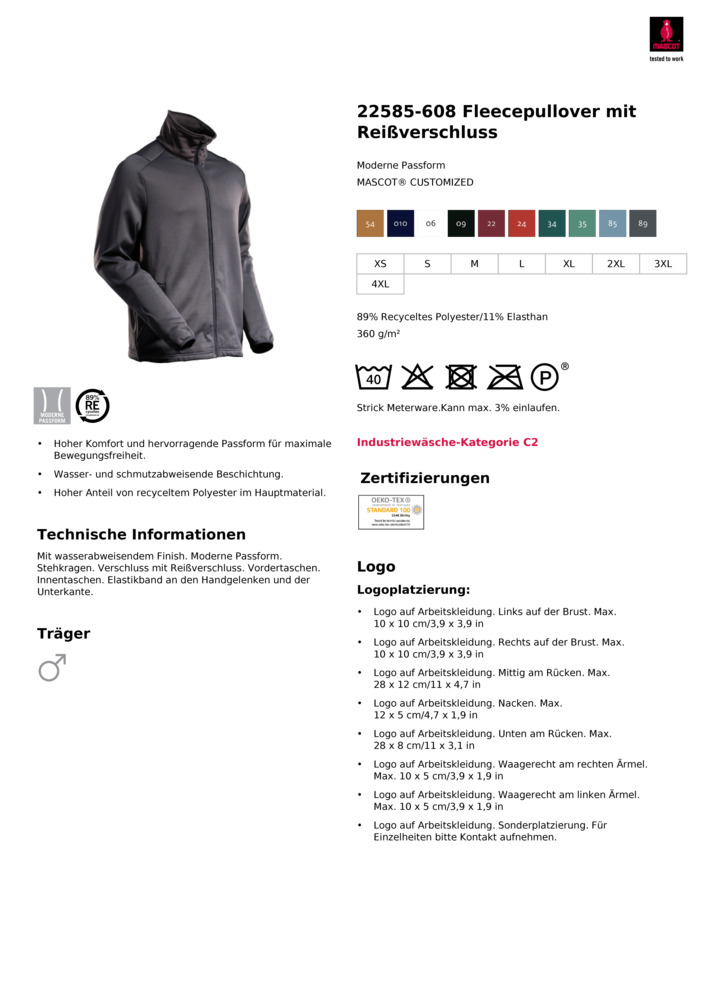 Datenblatt Zertifikat