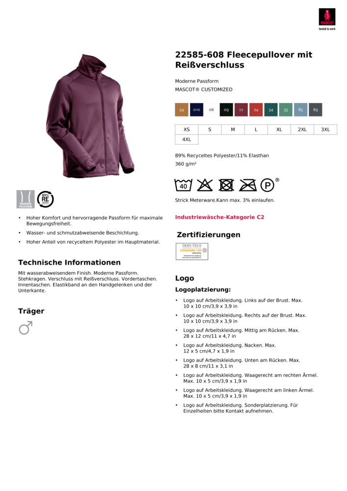 Datenblatt Zertifikat