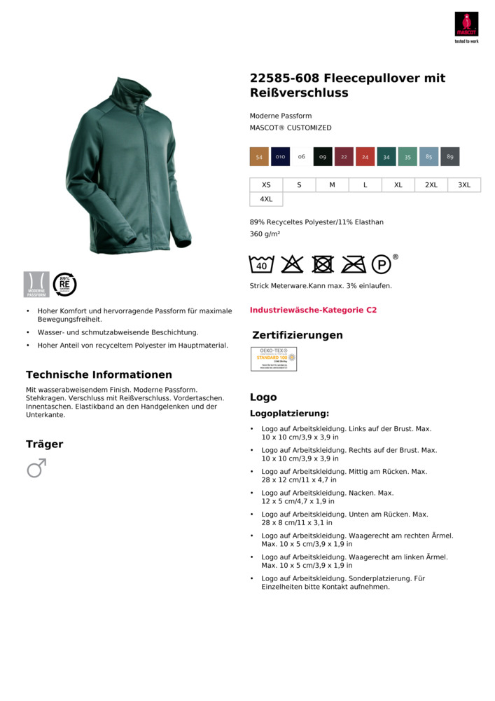 Datenblatt Zertifikat