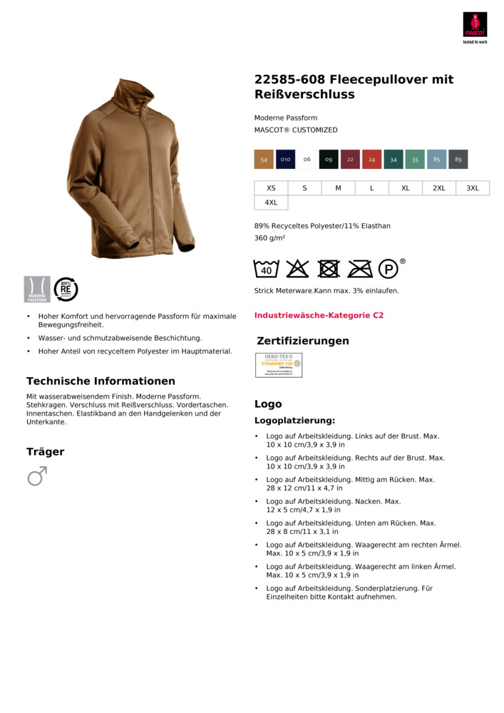 Datenblatt Zertifikat