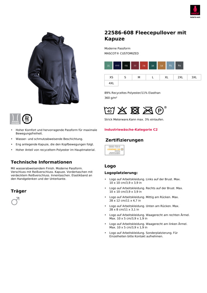 Datenblatt Zertifikat