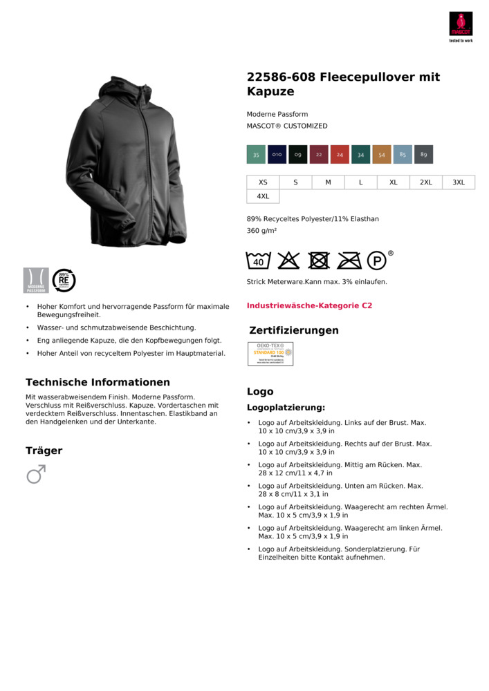 Datenblatt Zertifikat