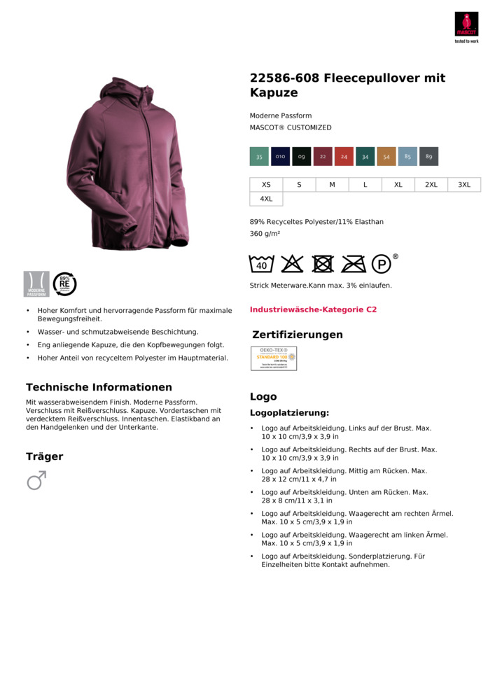Datenblatt Zertifikat
