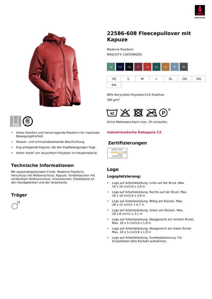 Datenblatt Zertifikat
