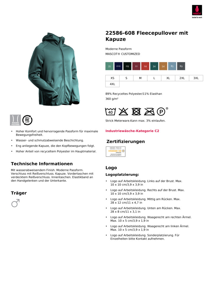Datenblatt Zertifikat