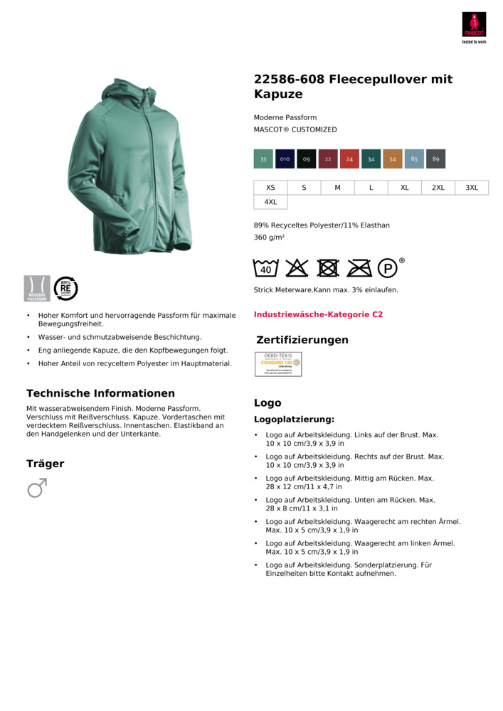 Datenblatt Zertifikat