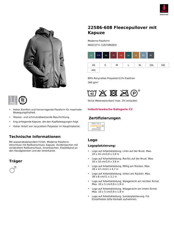 Datenblatt Zertifikat