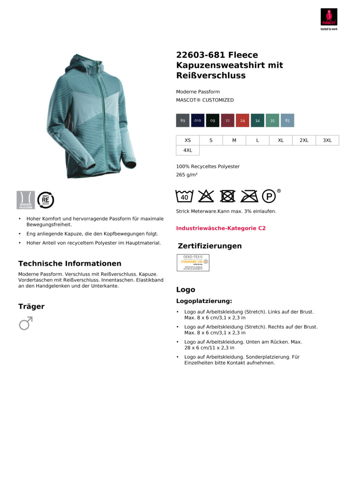 Datenblatt Zertifikat