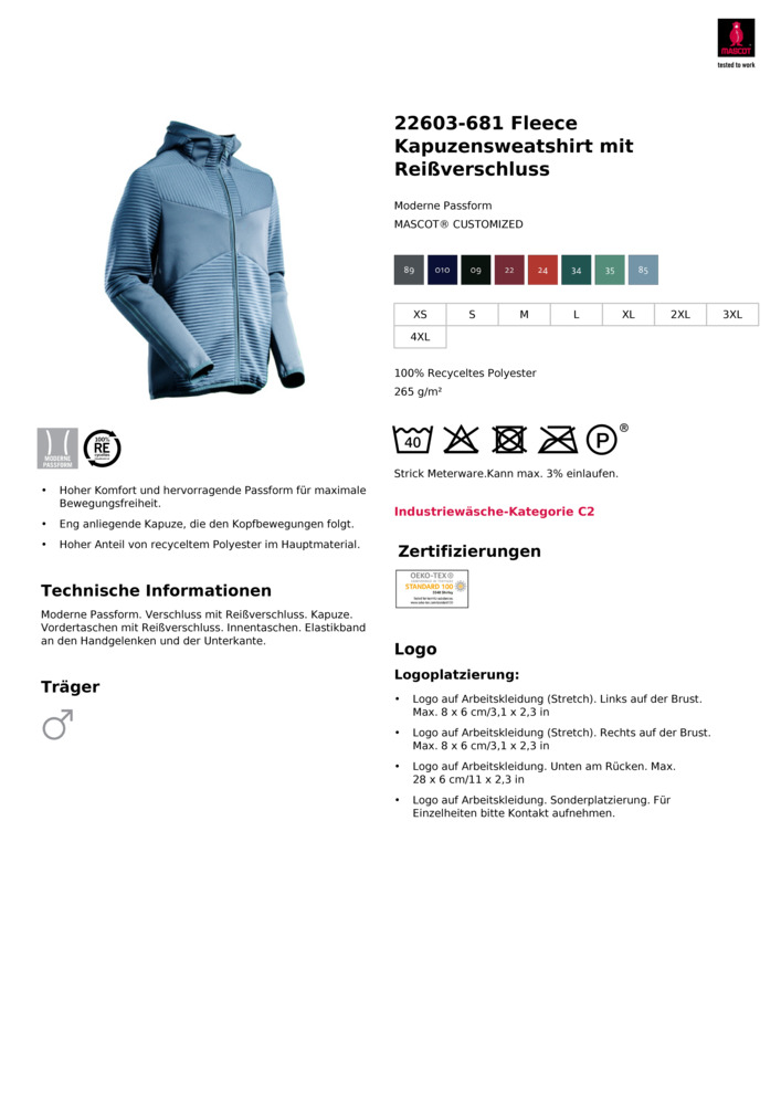 Datenblatt Zertifikat