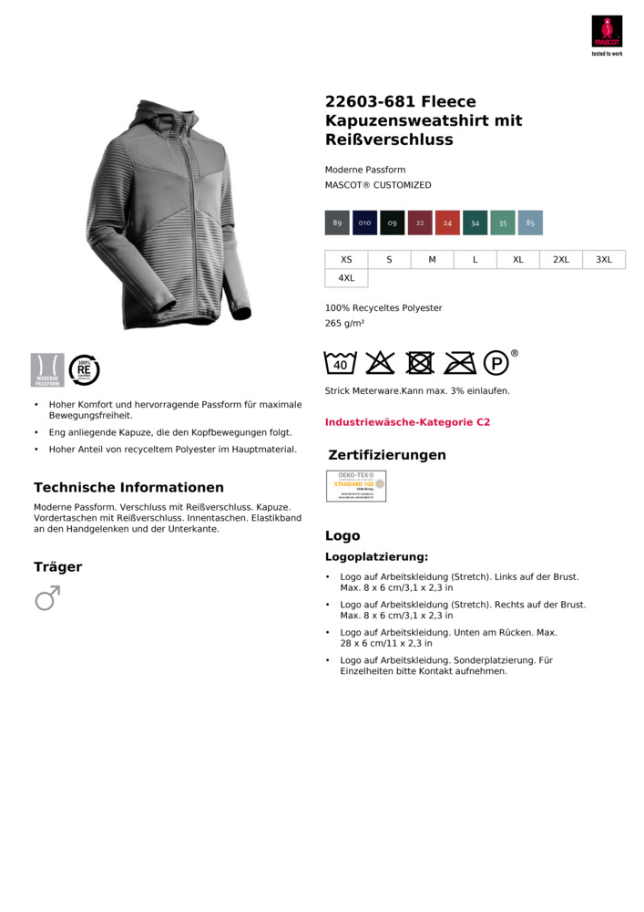 Datenblatt Zertifikat