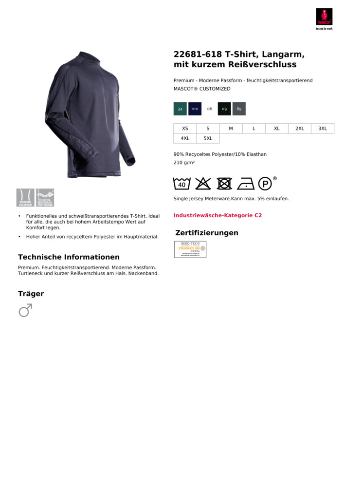 Datenblatt Zertifikat