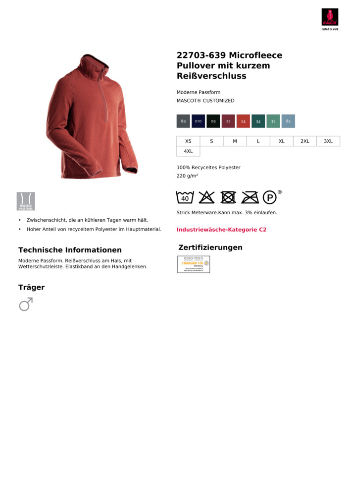 Datenblatt Zertifikat