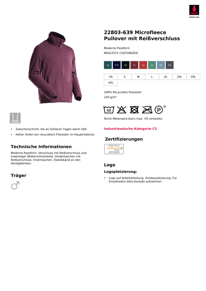 Datenblatt Zertifikat