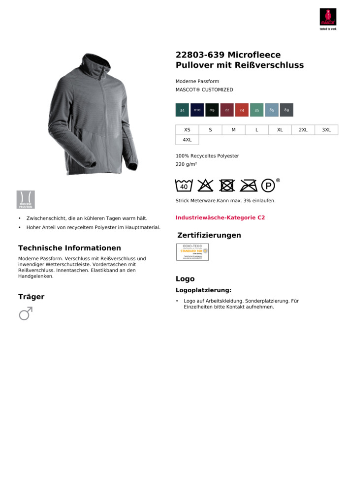 Datenblatt Zertifikat