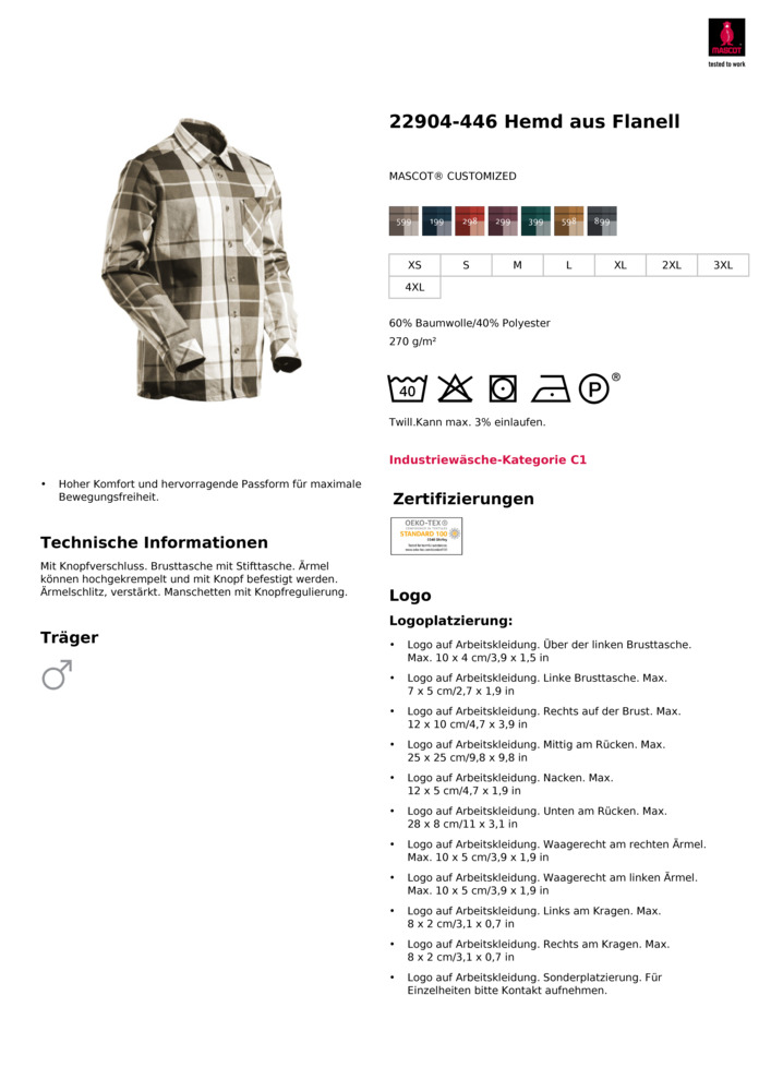Datenblatt Zertifikat