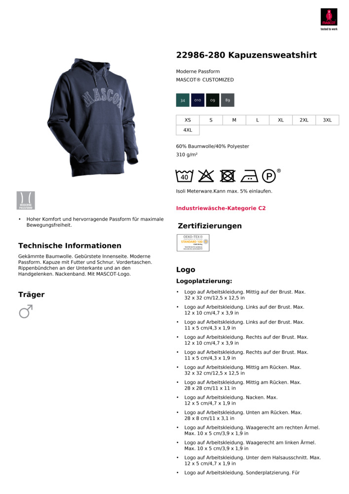 Datenblatt Zertifikat