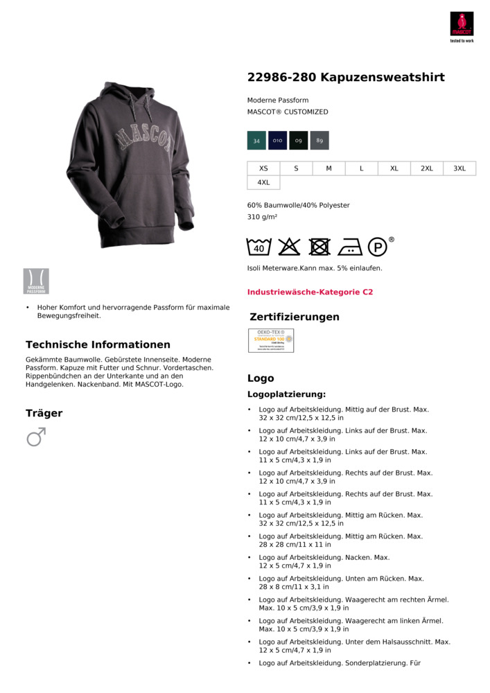 Datenblatt Zertifikat