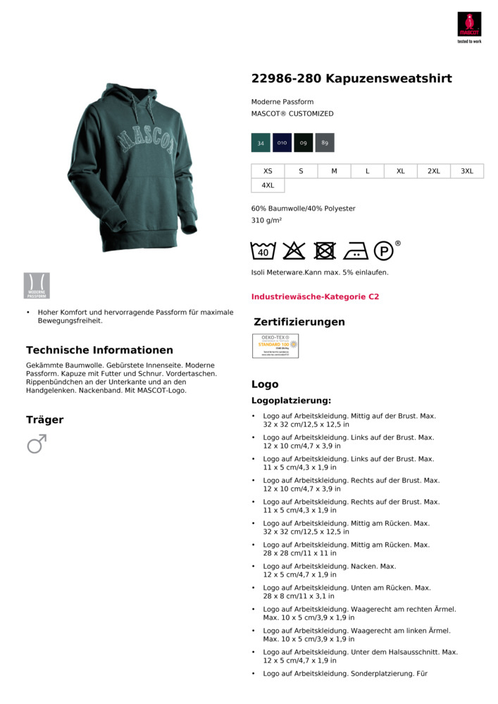 Datenblatt Zertifikat
