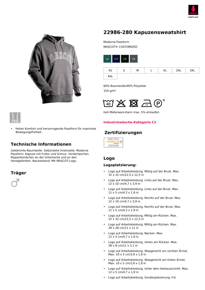 Datenblatt Zertifikat