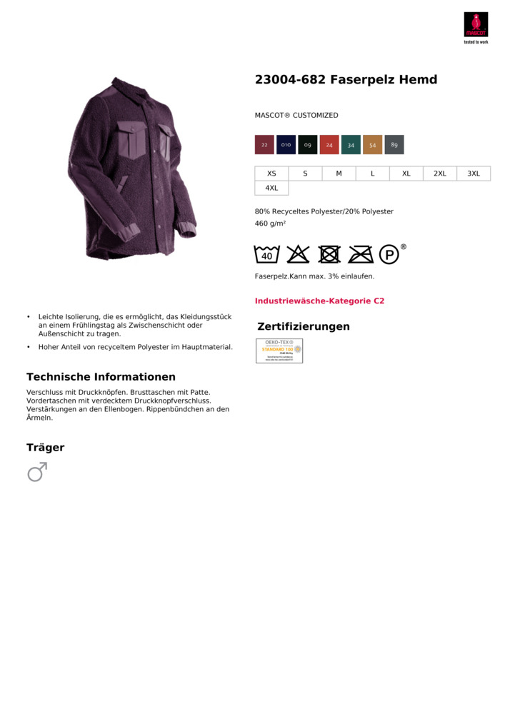 Datenblatt Zertifikat
