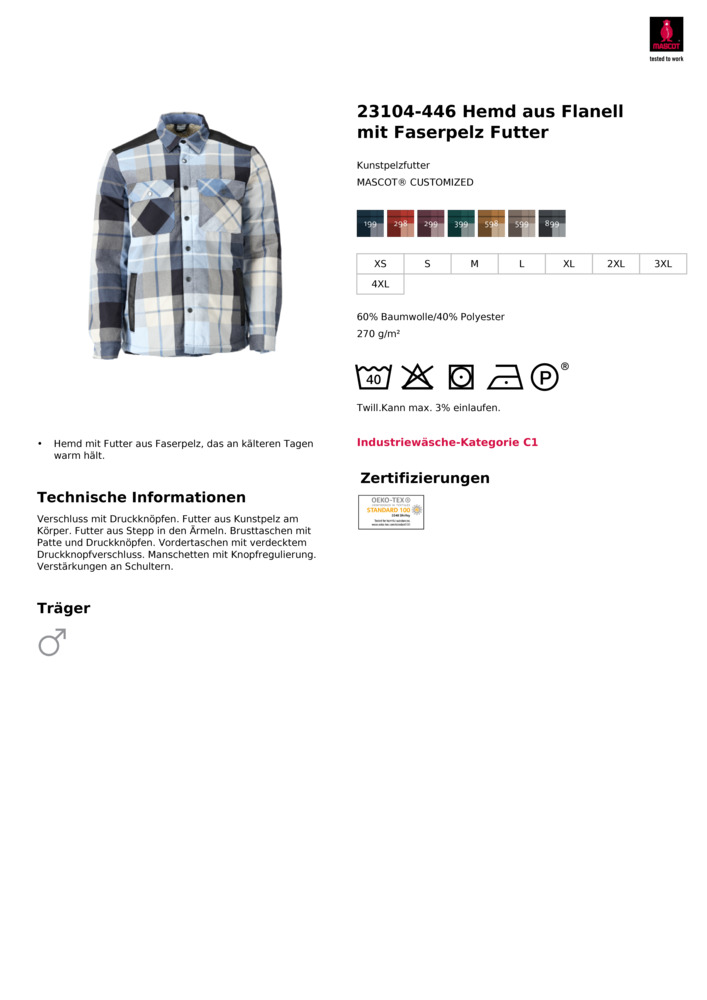 Datenblatt Zertifikat