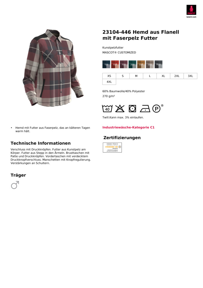 Datenblatt Zertifikat