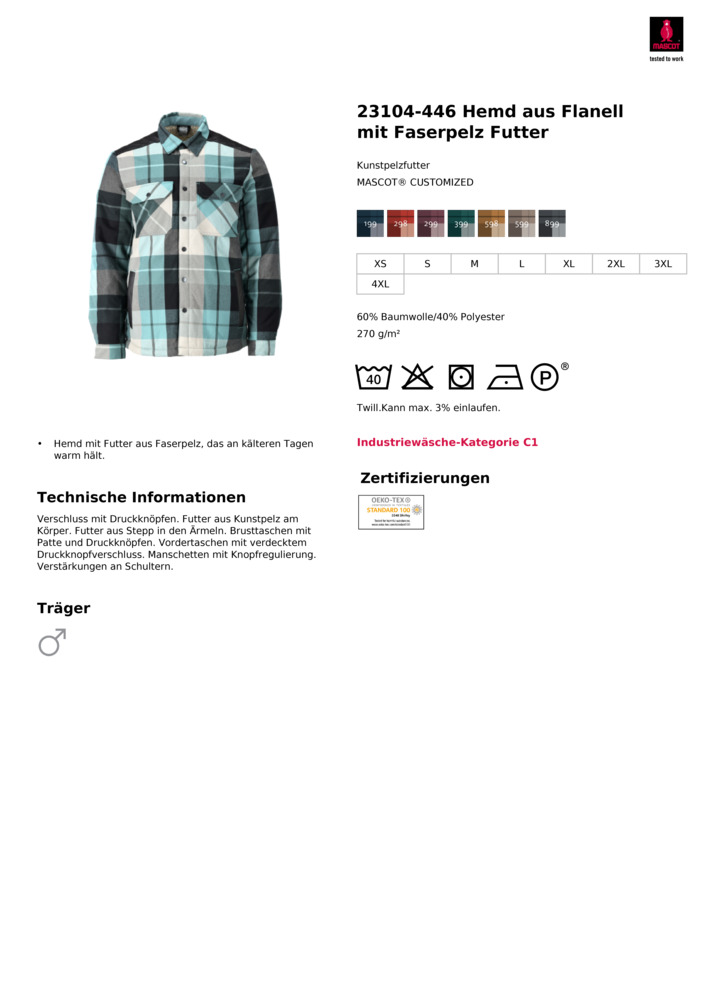 Datenblatt Zertifikat