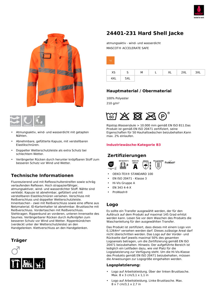 Datenblatt Zertifikat