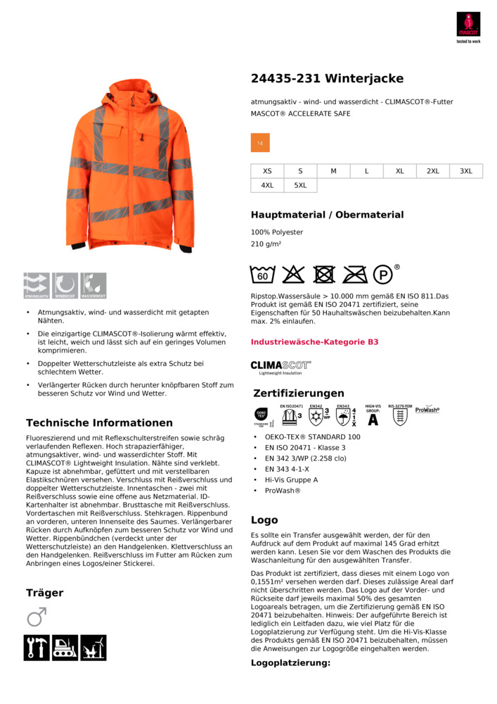 Datenblatt Zertifikat