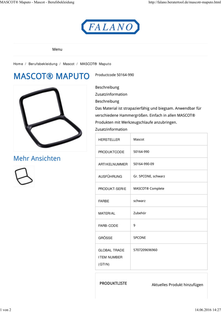 Datenblatt Zertifikat