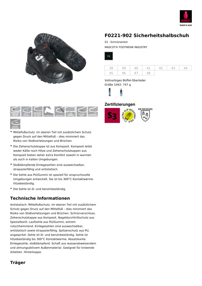 Datenblatt Zertifikat