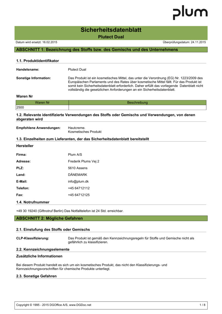 Datenblatt Zertifikat