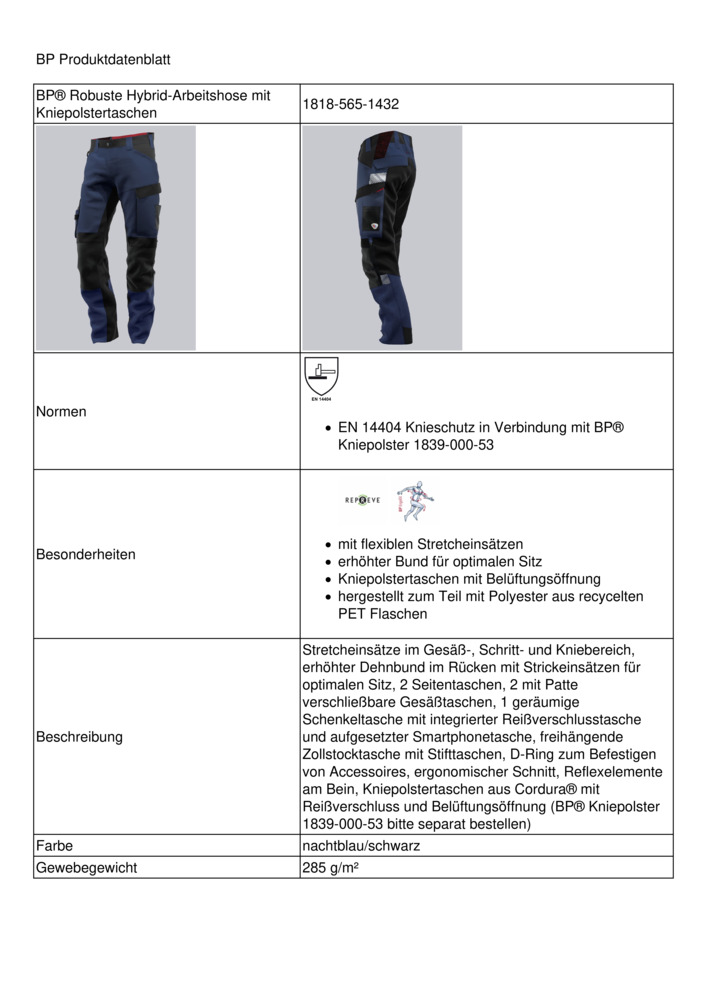 Datenblatt Zertifikat