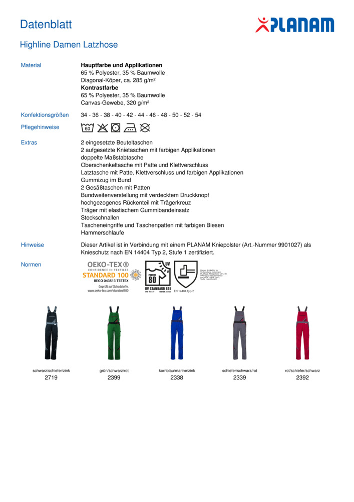 Datenblatt Zertifikat