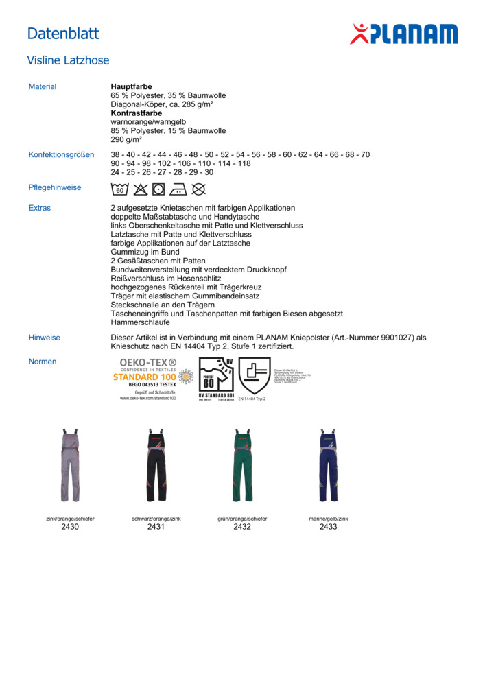 Datenblatt Zertifikat