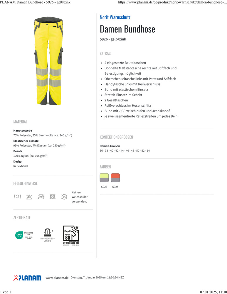 Datenblatt Zertifikat